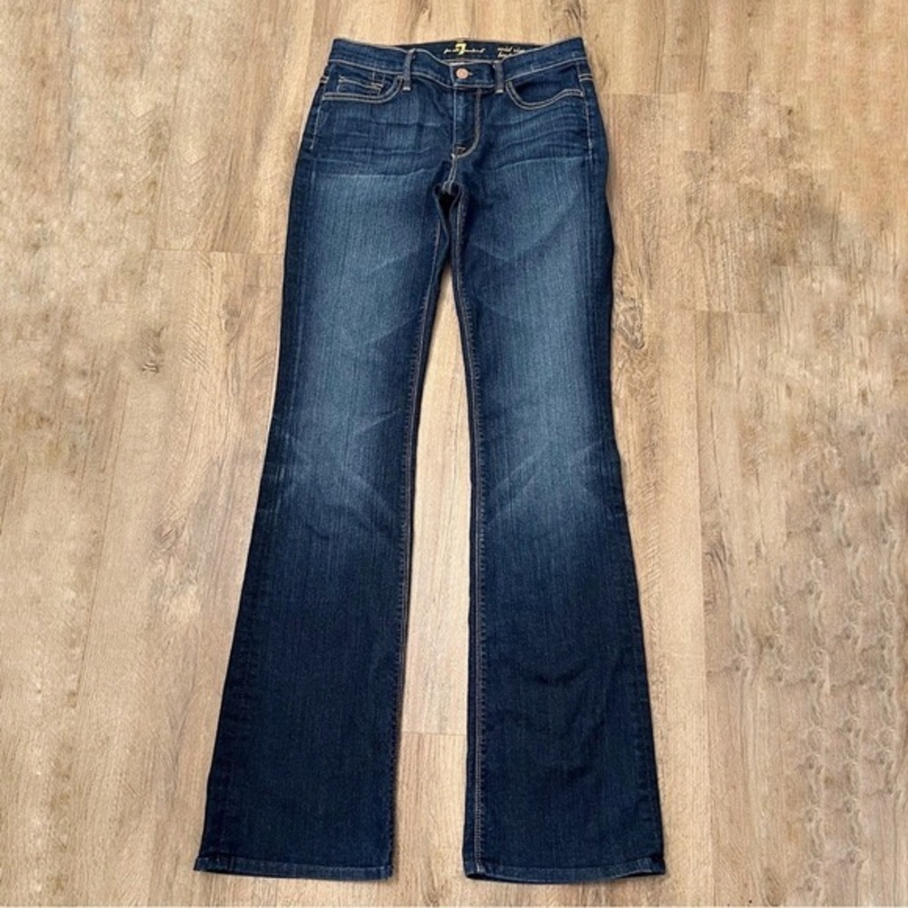 7 For All Mankind Mid Rise Bootcut Jeans‎ Dark Wash Blue Size 28